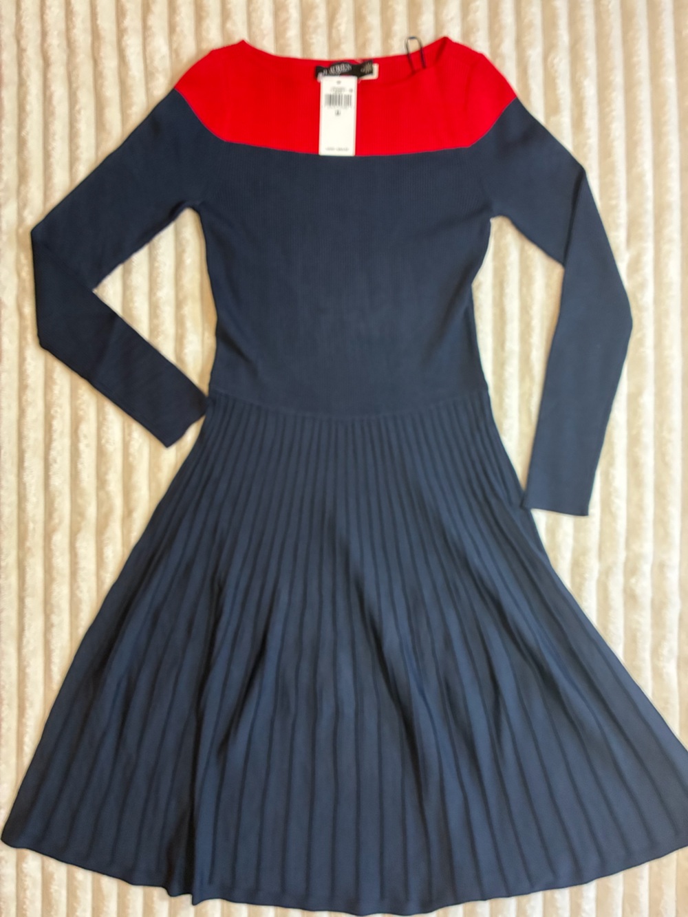 ❤️💙 Ralph Lauren Navy & Red Striped Long Sleeve Dress | M
